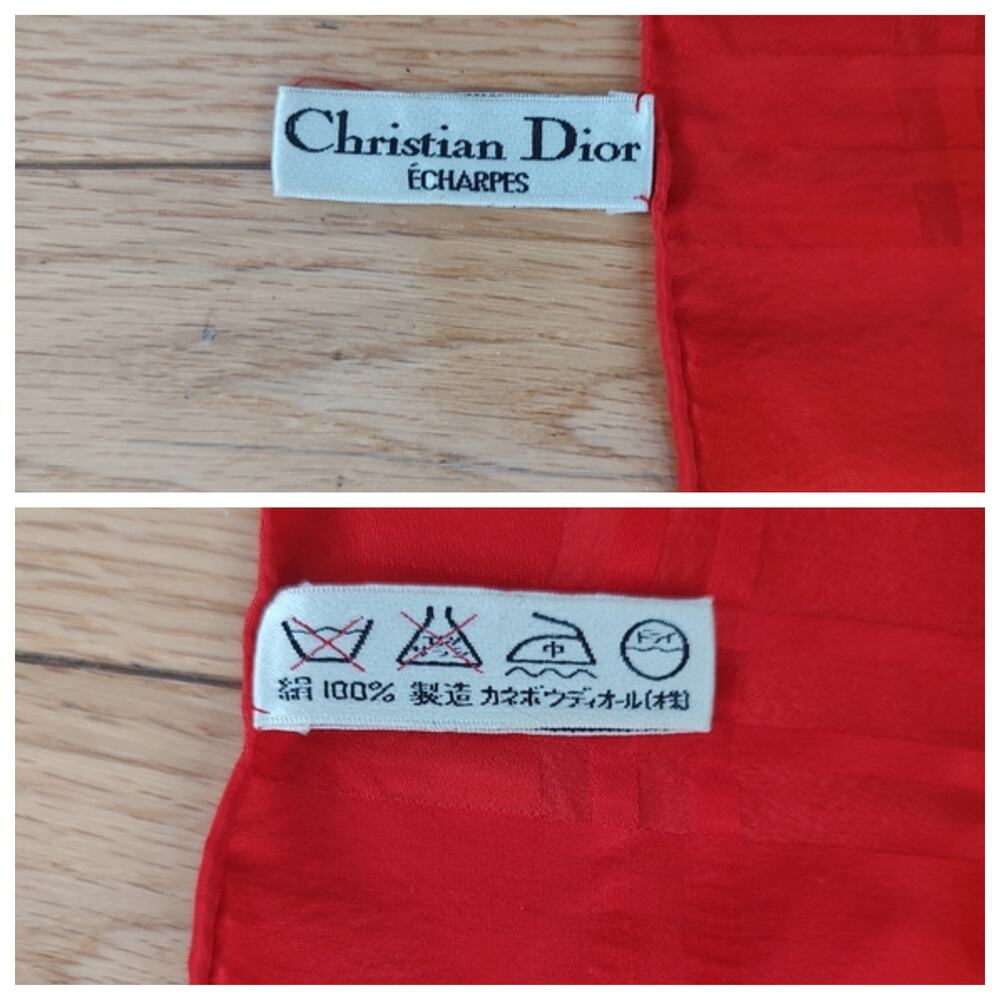 Dior vintage silk logo scarf 27" - Picture 4 of 5